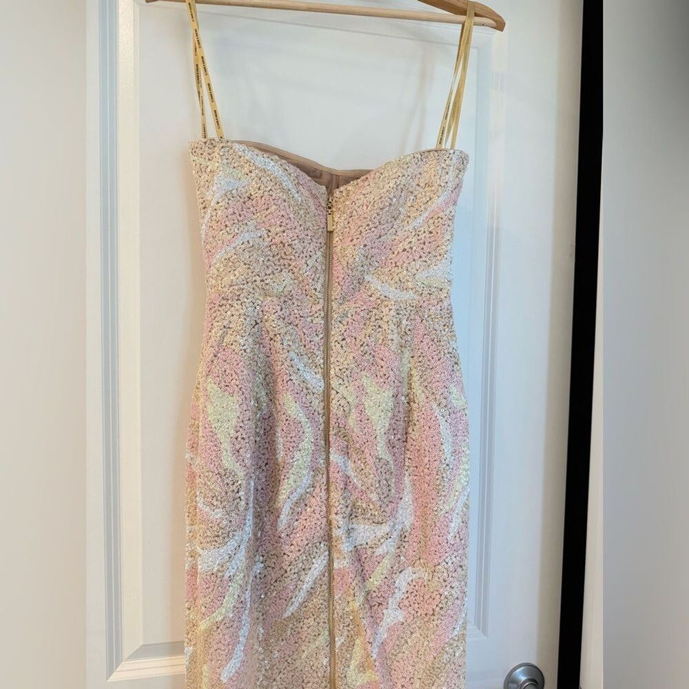 New Bronx and Banco Dahlia Strapless Maxi Dress in Blush Multi Pink - Picture 10 of 15